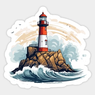 Lighthouse Seacoast Beauty Nature Ocean Discovery Sticker